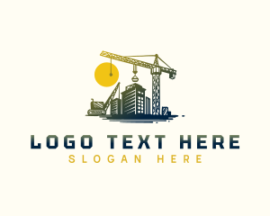 Industrial - Construction Crane Building logo design