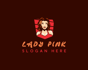 Flower Lady Pinup logo design