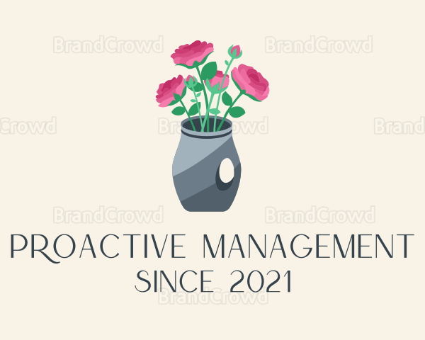 Rose Flower Vase Logo