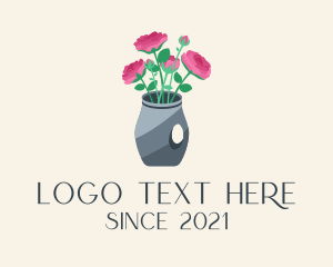 Organic - Rose Flower Vase logo design