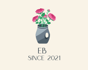 Natural - Rose Flower Vase logo design