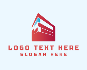 Accommodation - Red Construction Building logo design