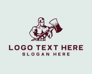 Tradesman - Strong Warrior Man logo design