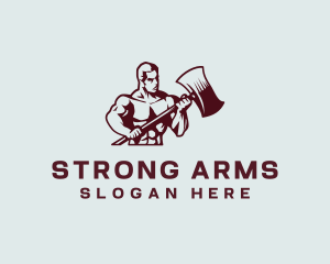 Strong Warrior Man logo design