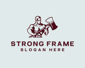 Strong Warrior Man logo design