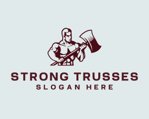 Strong Warrior Man logo design