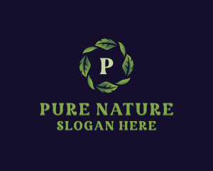 Natural Organic Leaves logo design