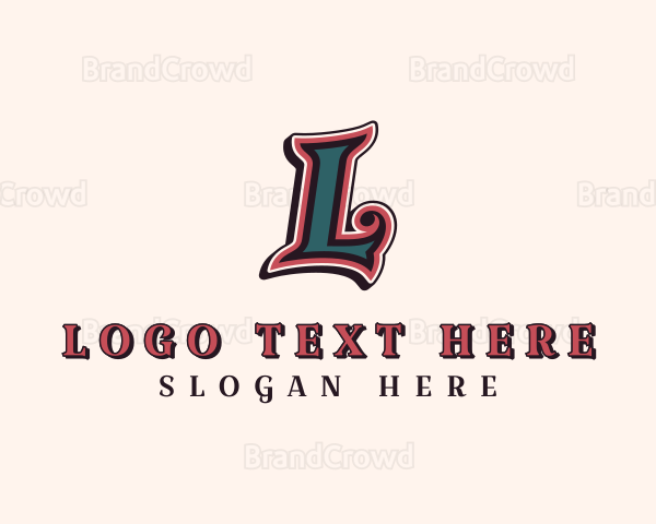 Barbershop Stylist Salon Letter L Logo