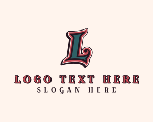 Haberdashery - Barbershop Stylist Salon Letter L logo design