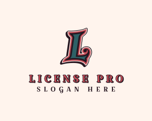 Barbershop Stylist Salon Letter L logo design