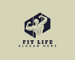 Muscular Fitness Gym logo design