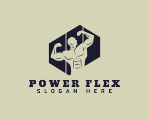 Muscular Fitness Gym logo design