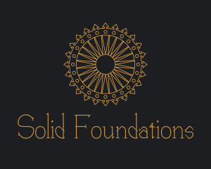 Mayan - Gold Mayan Sun Shield logo design