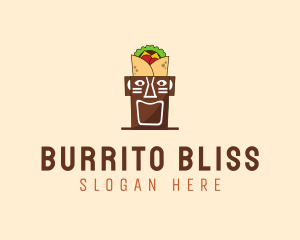 Burrito - Tribal Tiki  Food logo design