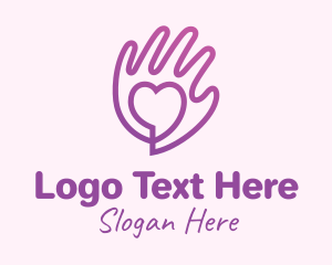 Dating - Purple Gradient Caring Hand logo design