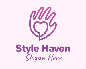 Purple Gradient Caring Hand Logo