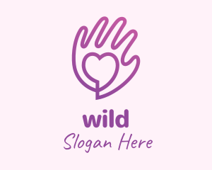 Purple Gradient Caring Hand Logo