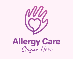 Purple Gradient Caring Hand logo design