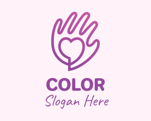 Outreach - Purple Gradient Caring Hand logo design
