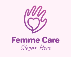 Purple Gradient Caring Hand logo design