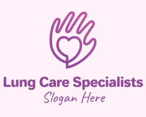 Purple Gradient Caring Hand logo design