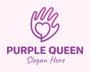 Purple Gradient Caring Hand logo design