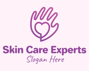 Purple Gradient Caring Hand logo design