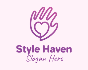 Humanitarian - Purple Gradient Caring Hand logo design