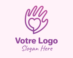 Equality - Purple Gradient Caring Hand logo design