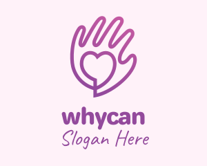 Social Worker - Purple Gradient Caring Hand logo design