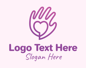 Caring - Purple Gradient Caring Hand logo design