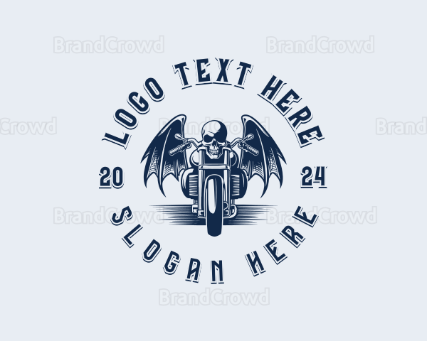 Skull Motorcycle Rider Logo