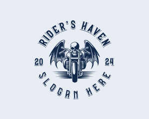 Skull Motorcycle Rider logo design