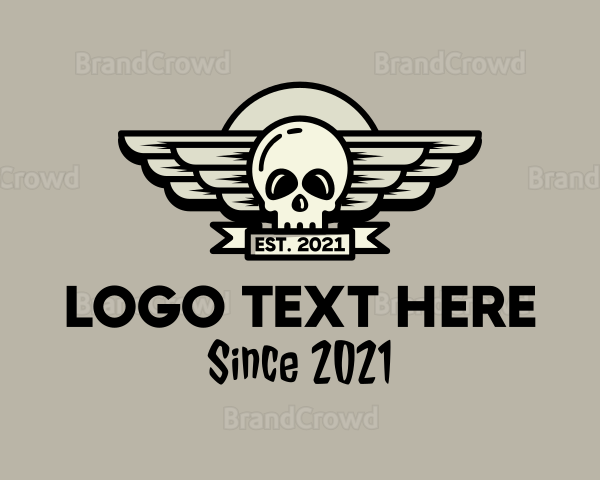 Skull Wing Badge Logo