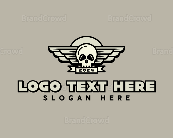 Skull Wing Biker Gang Logo