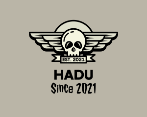 Skull Wing Badge logo design