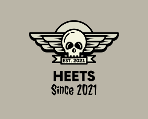 Skull Wing Badge logo design