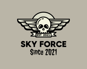 Airforce - Skull Wing Badge logo design