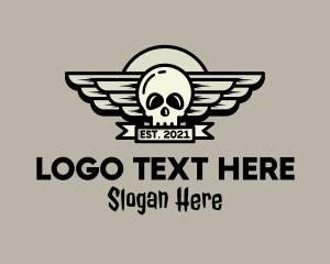 Skull Wing Badge Logo