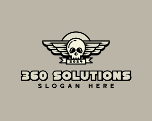 Skull Wing Biker Gang logo design