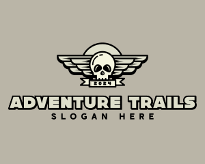 Skull Wing Biker Gang logo design