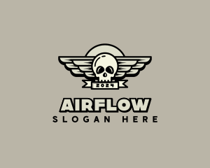 Skull Wing Biker Gang logo design