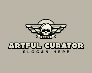 Skull Wing Biker Gang logo design