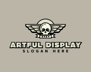 Skull Wing Biker Gang logo design