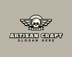 Skull Wing Biker Gang logo design