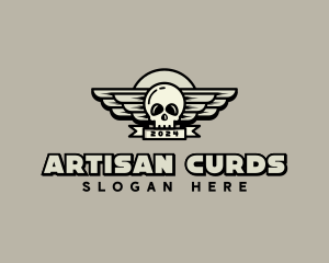 Skull Wing Biker Gang logo design