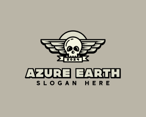 Skull Wing Biker Gang logo design