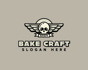 Skull Wing Biker Gang logo design