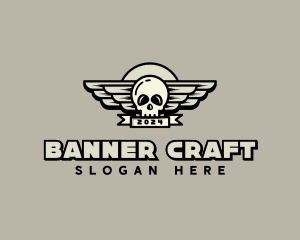 Skull Wing Biker Gang logo design