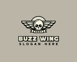 Skull Wing Biker Gang logo design